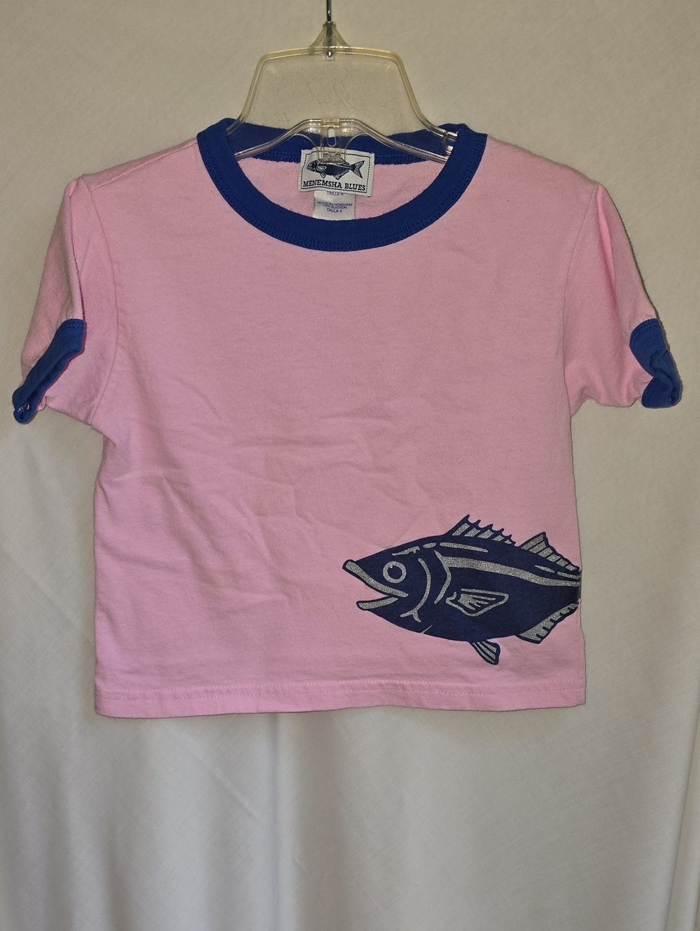 Vintage Menemsha Blues Martha's Vineyard Kids Pink Short-Sleeve Ringer Tee